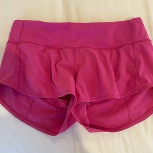 *RARE* Lululemon sonic pink speed up shorts